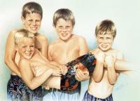 Watercolor Paintings Of Childr - Beach Boys - Watercolor